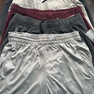 5-Piece Bundle Men Shorts Size M Gray, Light Gray & Burgundy Athletic Shorts